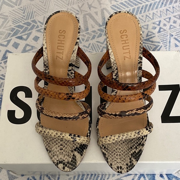 SCHUTZ Multicolor Snakeskin Heels - Picture 3 of 6